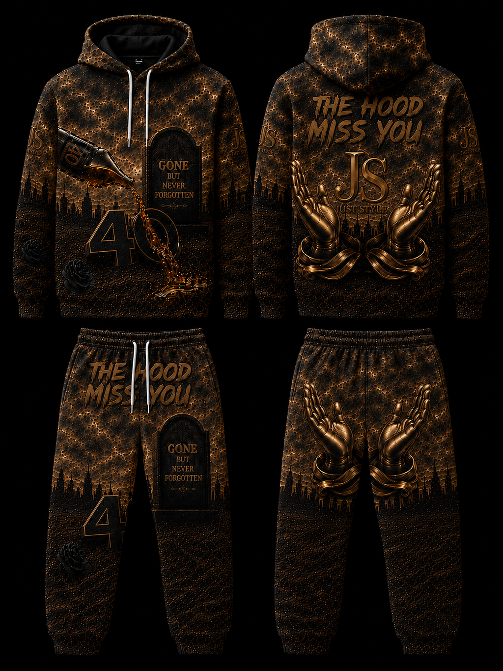Just Style "The Hood Miss You" Premium Hoodie & Jogger Set