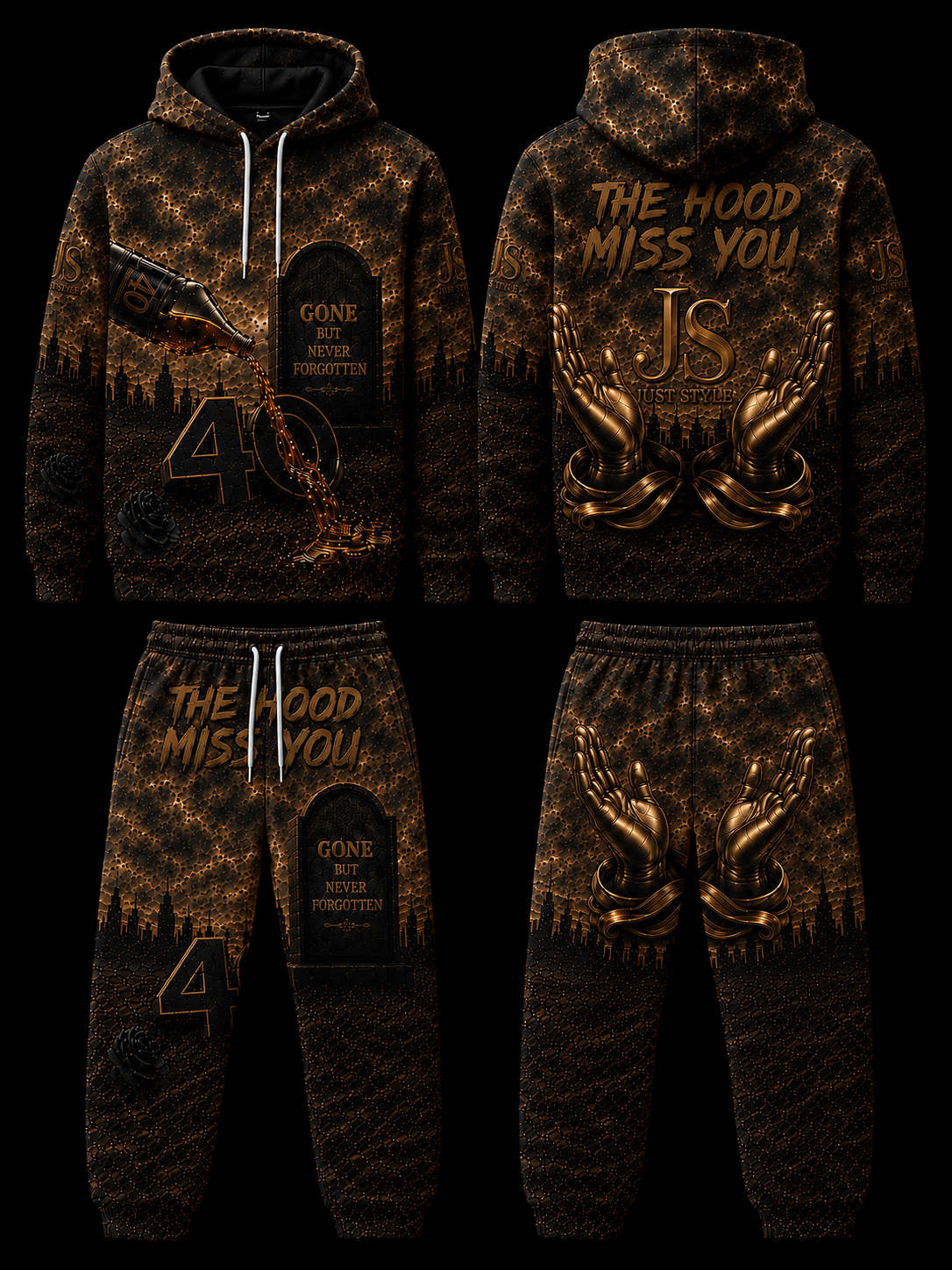Just Style "The Hood Miss You" Premium Hoodie & Jogger Set