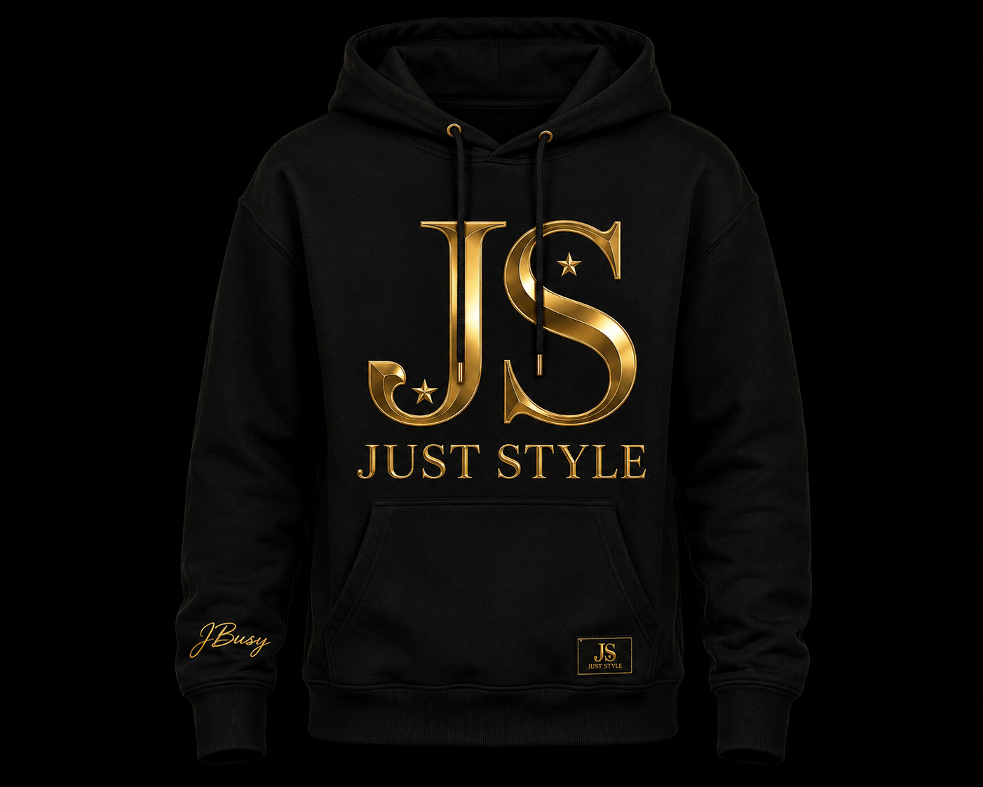 Just Style Premium Signature Sweater – Black & Gold