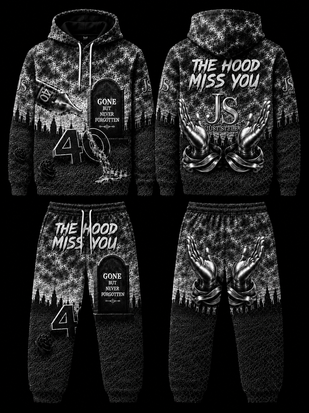 Just Style "The Hood Miss You" Premium Hoodie & Jogger Set
