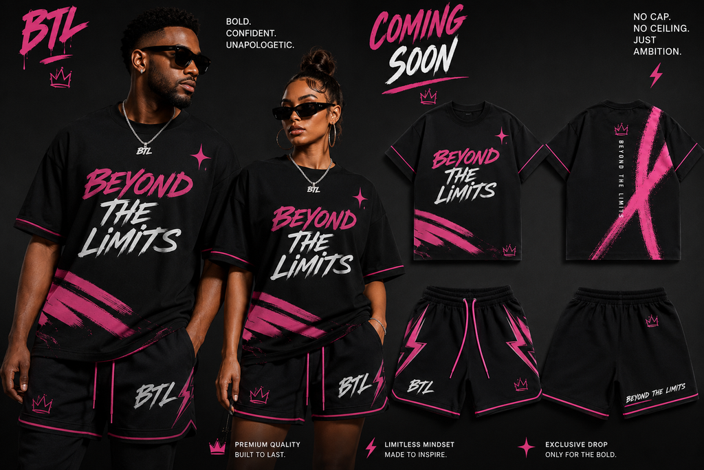 Beyond The Limits Performance T-Shirt & Shorts Set – Black/Pink