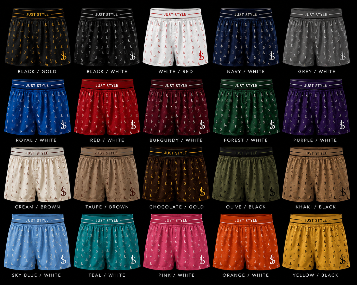 Just Style Premium Boxer Briefs – 20 Pack